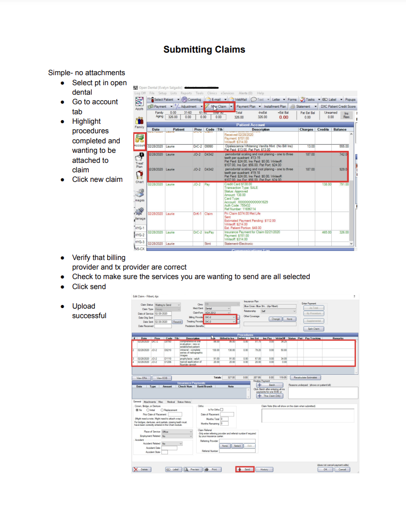Submitting Claims with Open Dental Dental Success Network